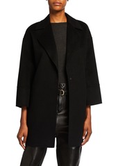 Neiman Marcus Double-Face Cashmere Notch-Collar Top Coat