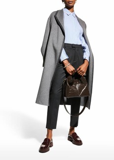 Neiman Marcus Double-Face Tipped-Collar Coat