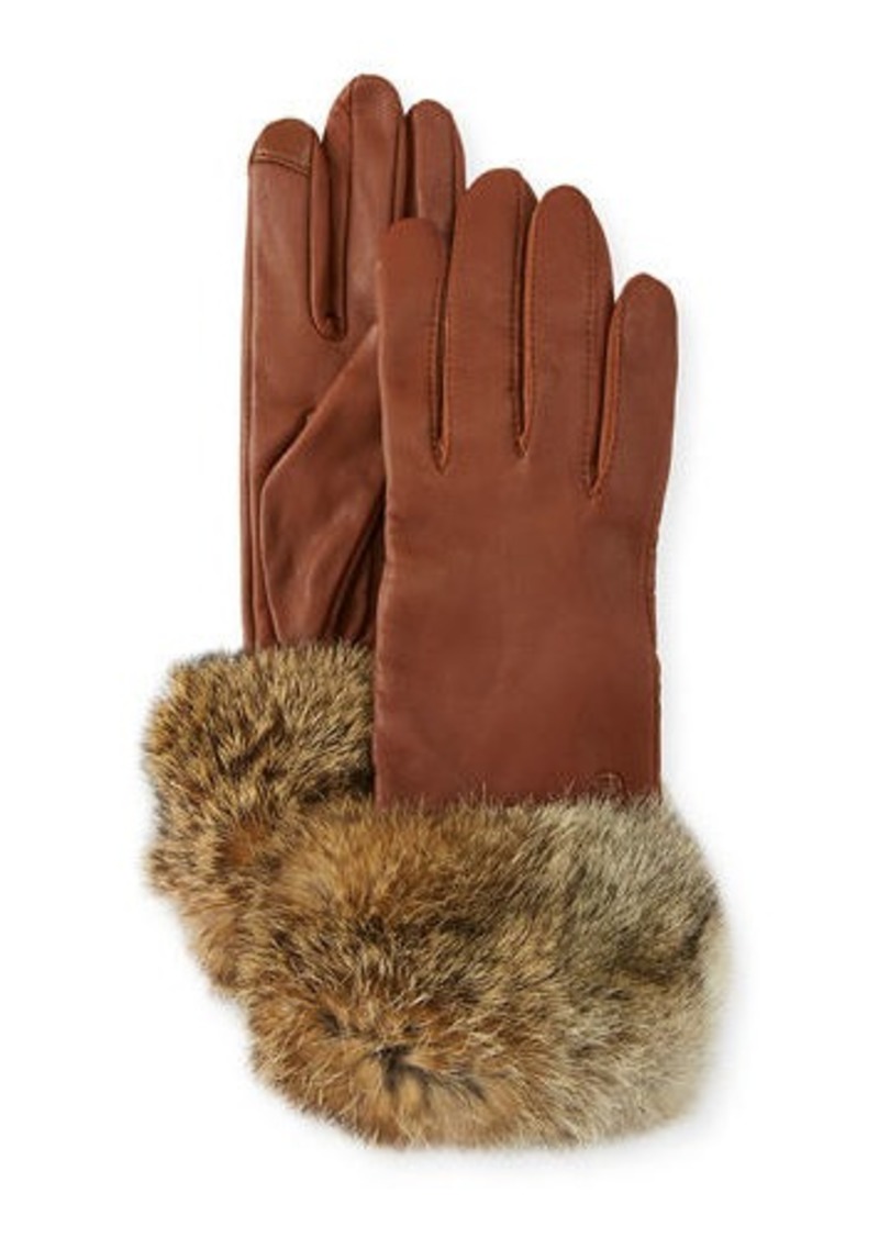 Leather Tech Gloves w/ Fur Cuffs