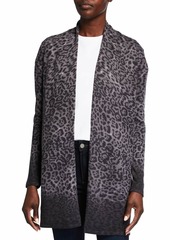 Neiman Marcus Leopard Print Cashmere Duster Cardigan