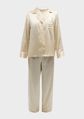 Neiman Marcus Long Silk Charmeuse Pajama Set