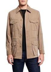 Neiman Marcus Men's Belseta Button-Front Field Jacket
