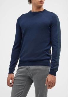 Neiman Marcus Men's Cashmere Color Block Crewneck Sweater