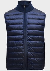 Neiman Marcus Men's Cashmere-Lined Quilted Nylon Vest