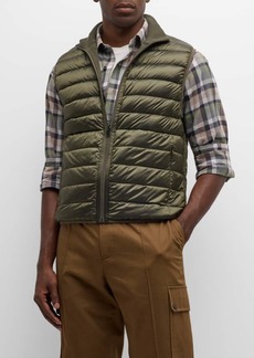 Neiman Marcus Men's Cashmere-Lined Quilted Nylon Vest