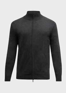 Neiman Marcus Men's Cashmere-Silk Full-Zip Sweater