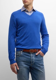 Neiman Marcus Men's Cashmere V-Neck Sweater