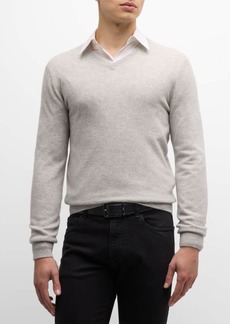 Neiman Marcus Men's Cashmere V-Neck Sweater