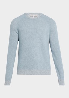 Neiman Marcus Men's Crewneck Ribbed Cashmere Sweater