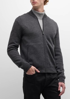 Neiman Marcus Men's Double-Faced Wool Full Zip Jacket