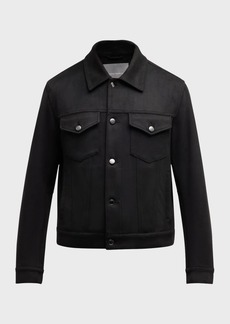 Neiman Marcus Men's Moleskin Effect Trucker Jacket