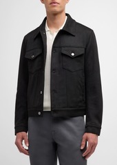 Neiman Marcus Men's Moleskin Effect Trucker Jacket