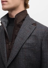 Neiman Marcus Men's Plaid Wool-Cashmere Travel Jacket