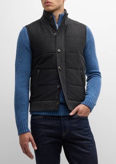 Neiman Marcus Men's Quilted Wool-Cashmere Vest