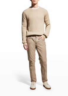 Neiman Marcus Men's Rib Knit Crewneck Sweater