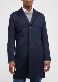 Neiman Marcus Men's Solid Cashmere Topcoat