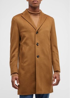 Neiman Marcus Men's Solid Wool Topcoat