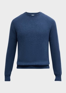 Neiman Marcus Men's Waffle Stitch Cashmere Sweater