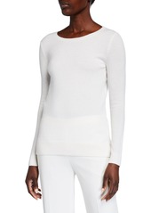 Neiman Marcus Plus Size Cashmere Crewneck Sweater