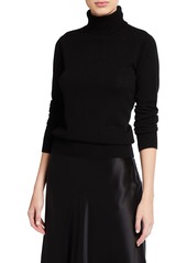 Neiman Marcus Plus Size Cashmere Ribbed Turtleneck Sweater