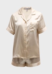 Neiman Marcus Short Silk Charmeuse Pajama Set