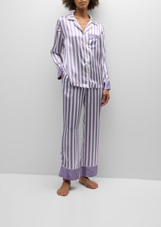 Neiman Marcus Striped Silk Charmeuse Pajama Set