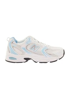 New Balance '530' White and Light Blue Low Top Sneakers with Logo Patch in Tech Fabric Man