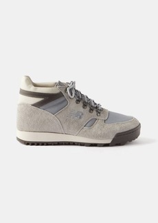 New Balance - Rainier Suede And Mesh Trainers - Mens - Grey Brown