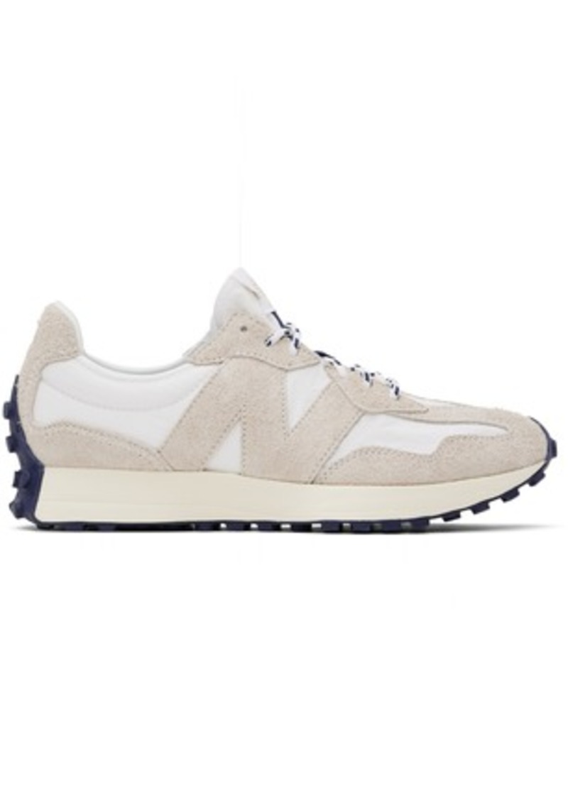 New Balance Beige & White 327 Sneakers