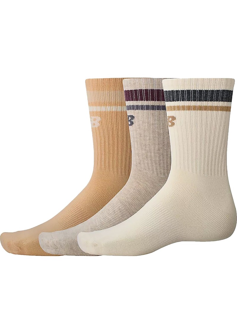 New Balance Essentials Line Midcalf 3 Pack Socks, Men's, Medium, Pink | Father's Day Gift Idea