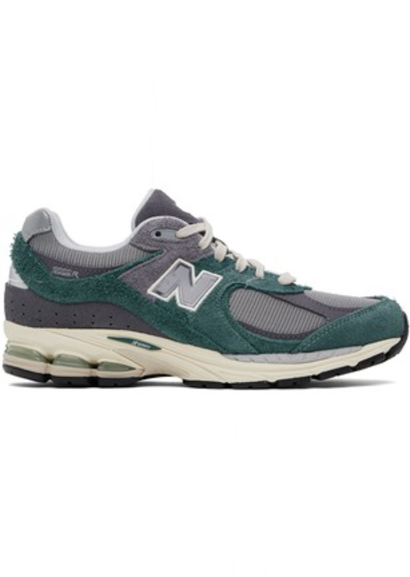 New Balance Gray & Green 2002R Sneakers