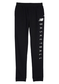 New Balance Kids' Basketball Logo Graphic Joggers in Black at Nordstrom