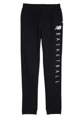 New Balance Kids' Basketball Logo Graphic Joggers in Black at Nordstrom
