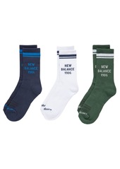 New Balance Lifestyle Crew Socks 3-Pack, Men's, Small/Medium, Pink | Father's Day Gift Idea