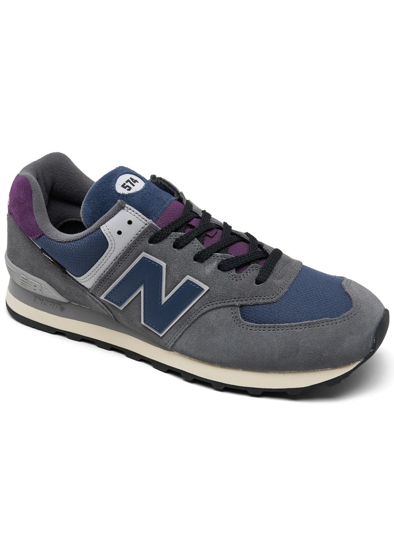 New Balance Men's 574 Casual Sneakers from Finish Line - Gray, Navy, Purple