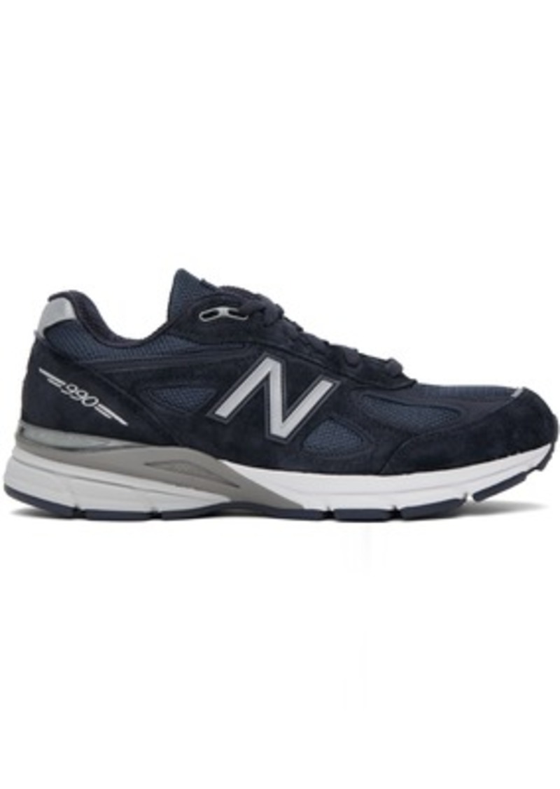 New Balance Navy Made in USA 990v4 Sneakers