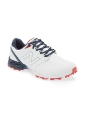New Balance Striker v3 Waterproof Golf Shoe in White /Blue /Red at Nordstrom