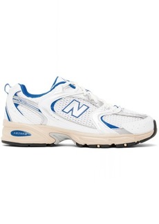 New Balance White & Blue 530 Sneakers
