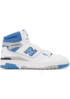New Balance White & Blue 650 Sneakers