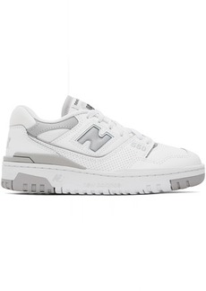 New Balance White & Gray 550 Sneakers