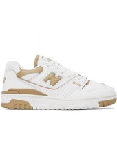 New Balance White & Tan 550 Sneakers