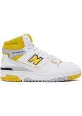 New Balance White & Yellow 650 Sneakers