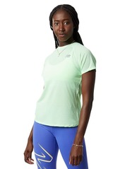 New Balance Women's Impact Run Short Sleeve Vibrant Glo