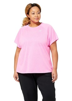 New Balance womens Impact Run Short Sleeve Shirt Vibrant Heather  US