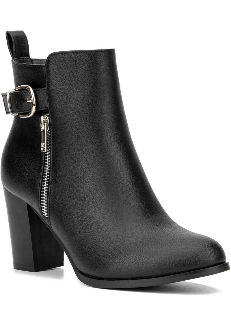 New York & Company Angie Womens Faux Leather Ankle Boots