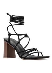 New York & Company Bailey Women's Wooden Block Heel Sandals - Black