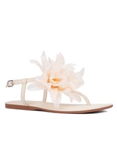 New York & Company Big Flower Women's T-Strap Sandal - Pastel blue