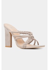 New York & Company Dalia Women's Braided Strap Heel Sandals - White
