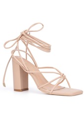 New York & Company Dena Womens Square Toe Ankle Tie Heels