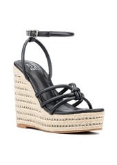 New York & Company Electra Women's Rhinestone Embedded Wedge Sandals - Black